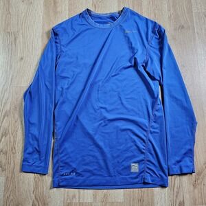 Nike Pro Combat Dry Fit Shirt Mens Large Blue‎ Long Sleeve Compression Active